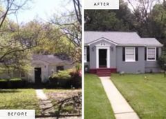 Front yard refresh on a single-story home — before and after